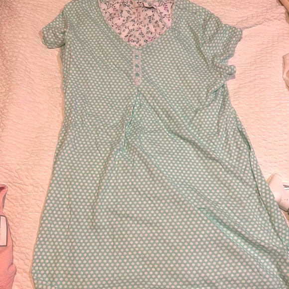 Encore Jeans Other - Sleep cute and comfy with this mint green and white polka dot night shirt dress